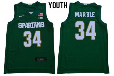 Youth Julius Marble Michigan State Spartans #34 Nike NCAA 2020 Green Authentic College Stitched Basketball Jersey FG50R72QT
